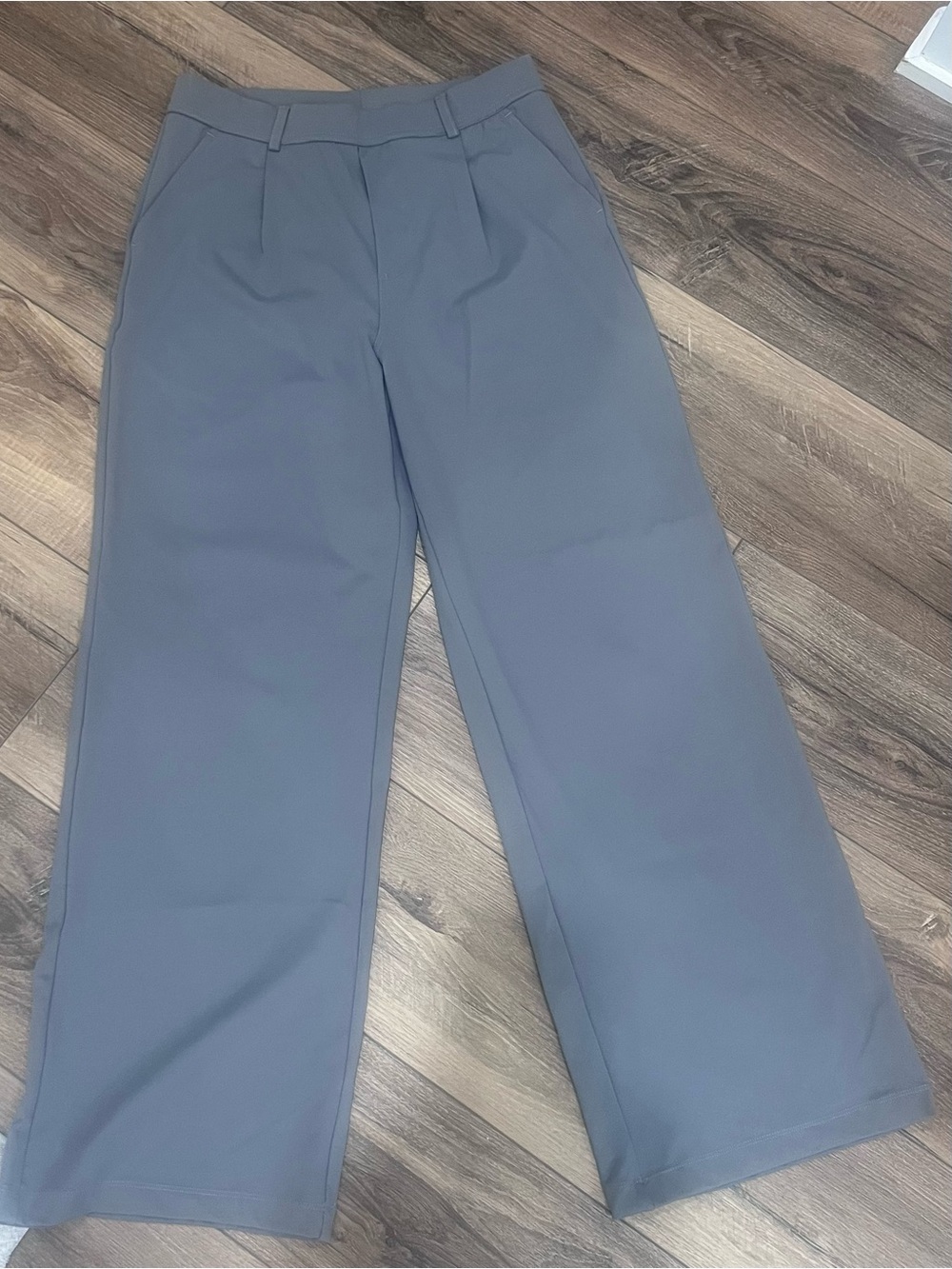 Wide Leg Dress Pants in Slate Gray